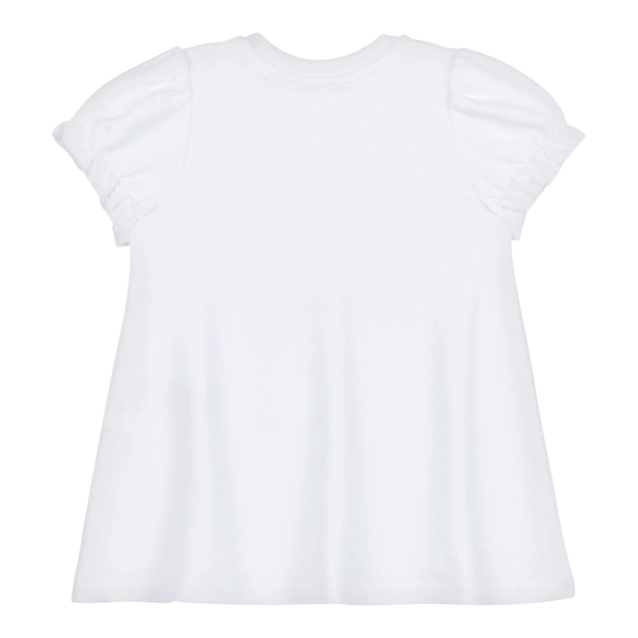 Moschino Abito Mezza Manica Tinta Unita con Stampa per Bambina MDV0CN BIANCO MOSCHINO 