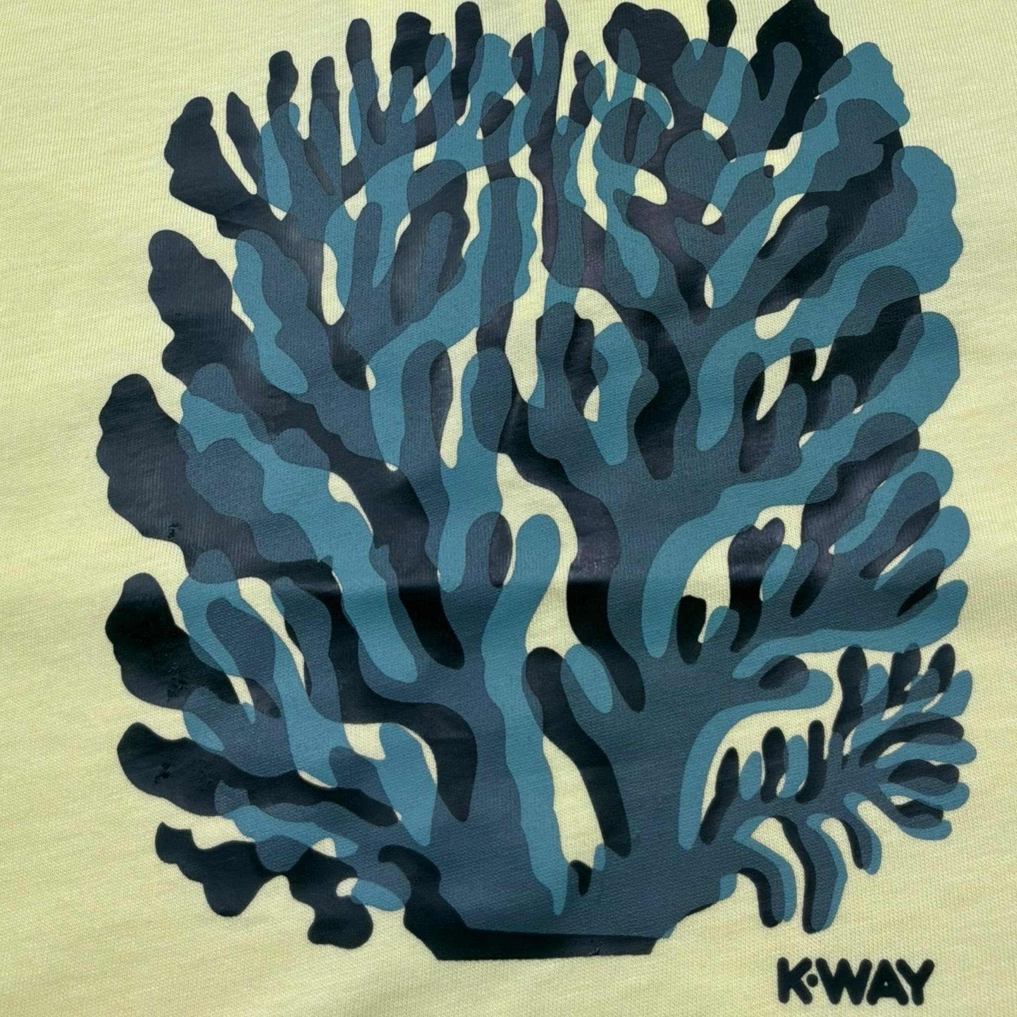 K-Way T-Shirt Girocollo Tinta Unita con Stampa per Bambino K2151NW VERDE ACIDO K-WAY 