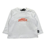 Daniele Alessandrini Shirt Girocollo Tinta Unita con Stampa Logo per Neonato 1292M1028 BIANCO DANIELE ALESSANDRINI 