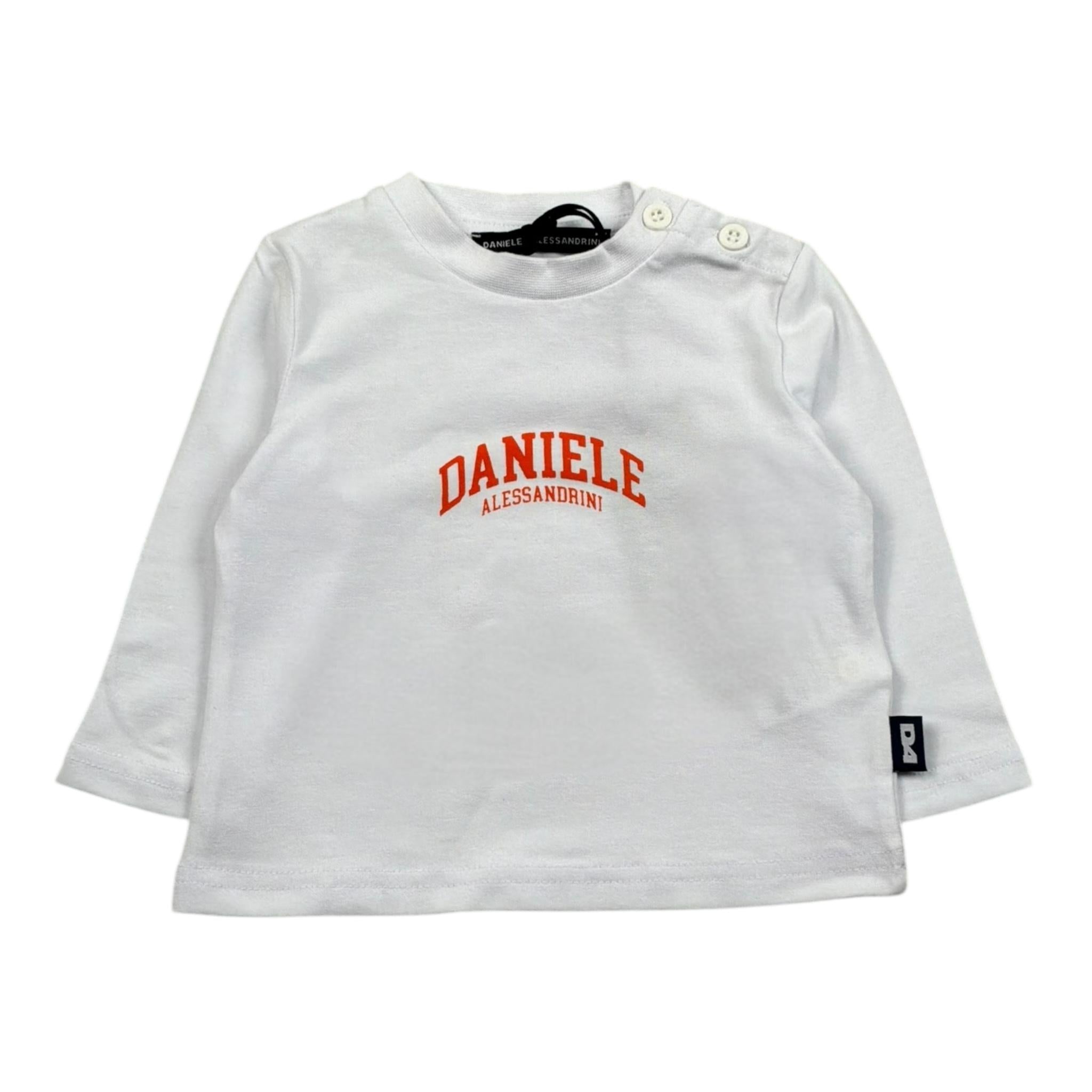 Daniele Alessandrini Shirt Girocollo Tinta Unita con Stampa Logo per Neonato 1292M1028 BIANCO DANIELE ALESSANDRINI 