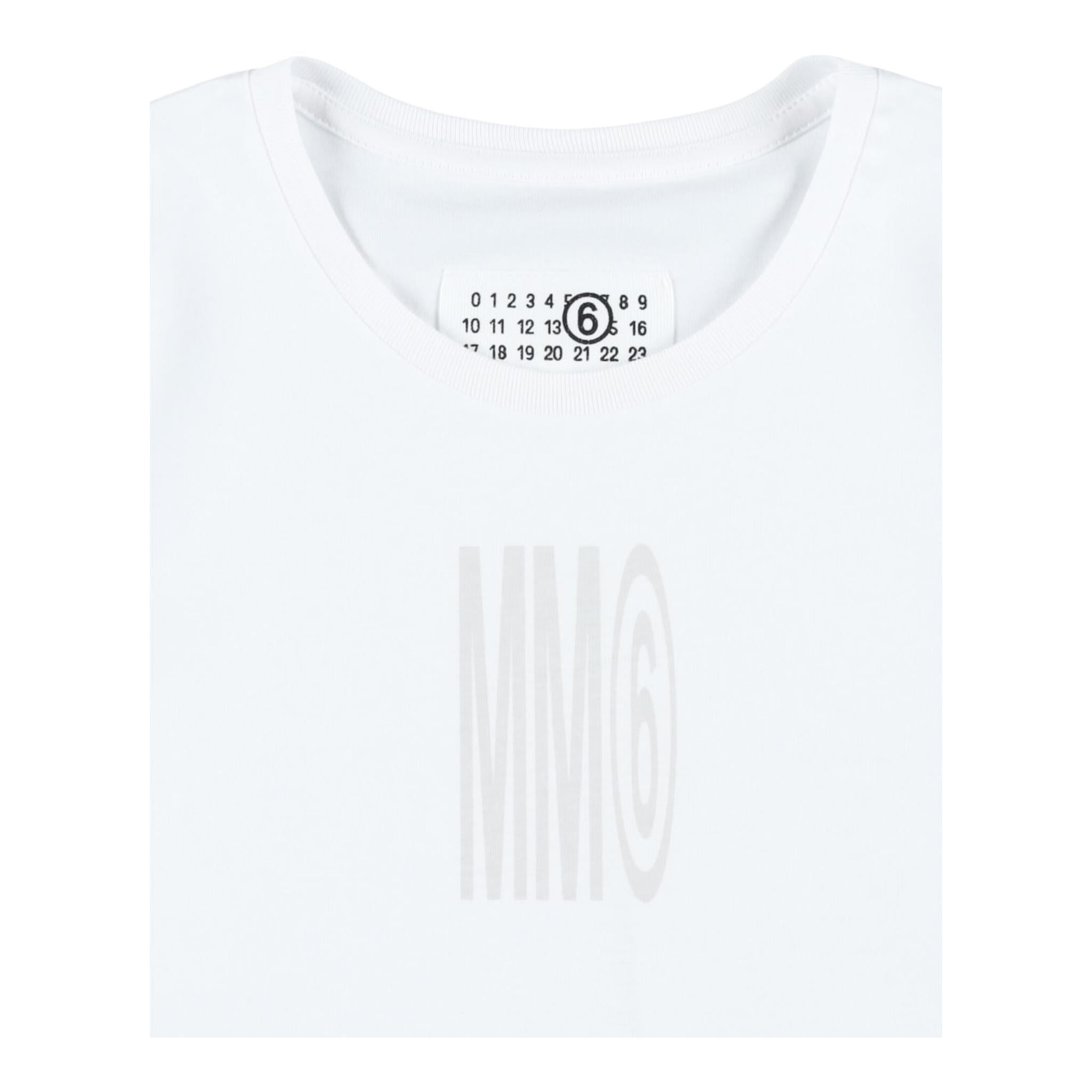Maison Margiela T-Shirt Girocollo Tinta Unita con Stampa per Bambina M60806M BIANCO MAISON MARGIELA 