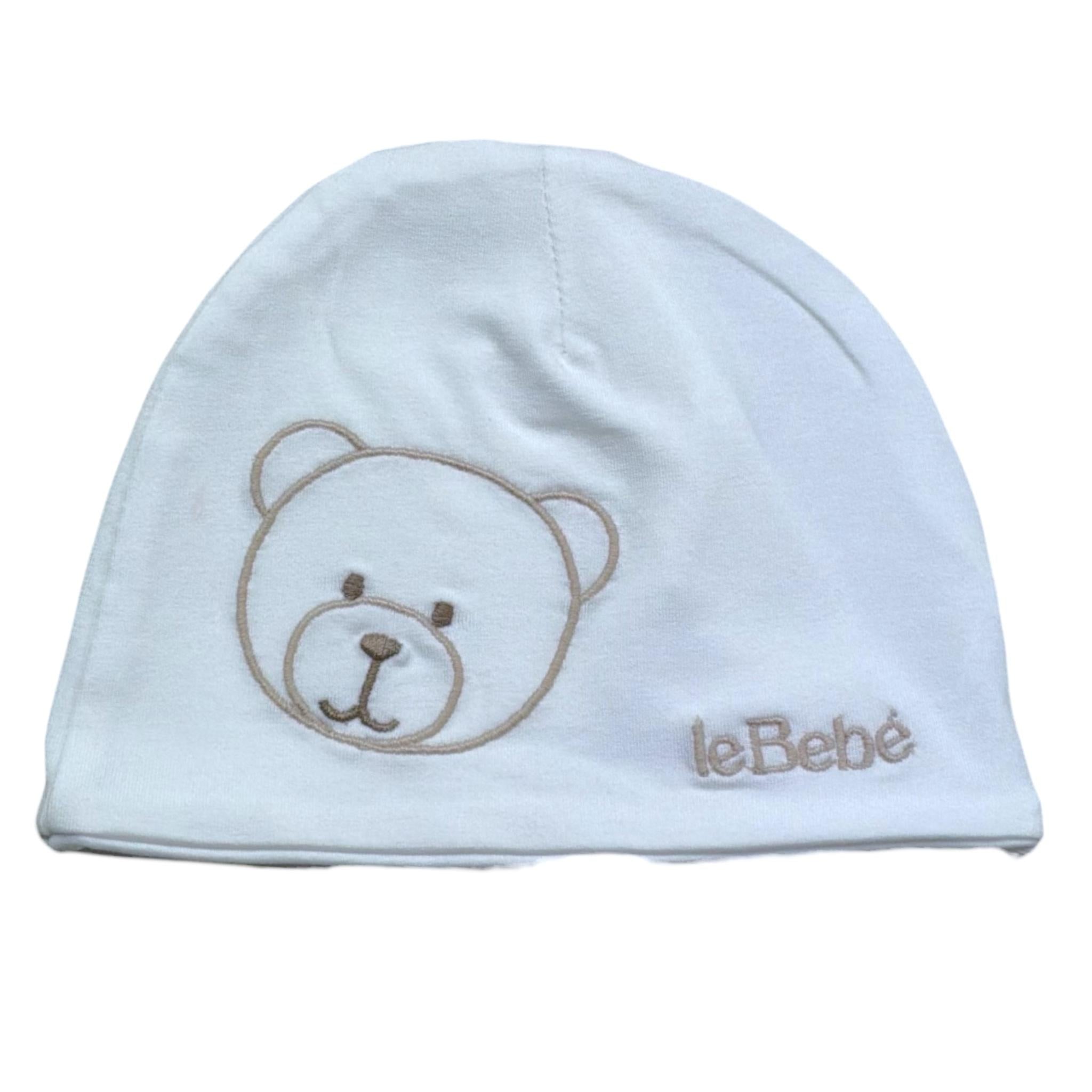 Le Bebe' Cappello Tinta Unita con Stampa per Neonato LBB5287 BIANCO LE BEBE' 