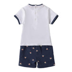 Minibanda Completo 2 Pezzi T-Shirt-Bermuda per Neonato 3B634 BIANCO/BLU MINIBANDA 