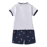 Minibanda Completo 2 Pezzi T-Shirt-Bermuda per Neonato 3B634 BIANCO/BLU MINIBANDA 
