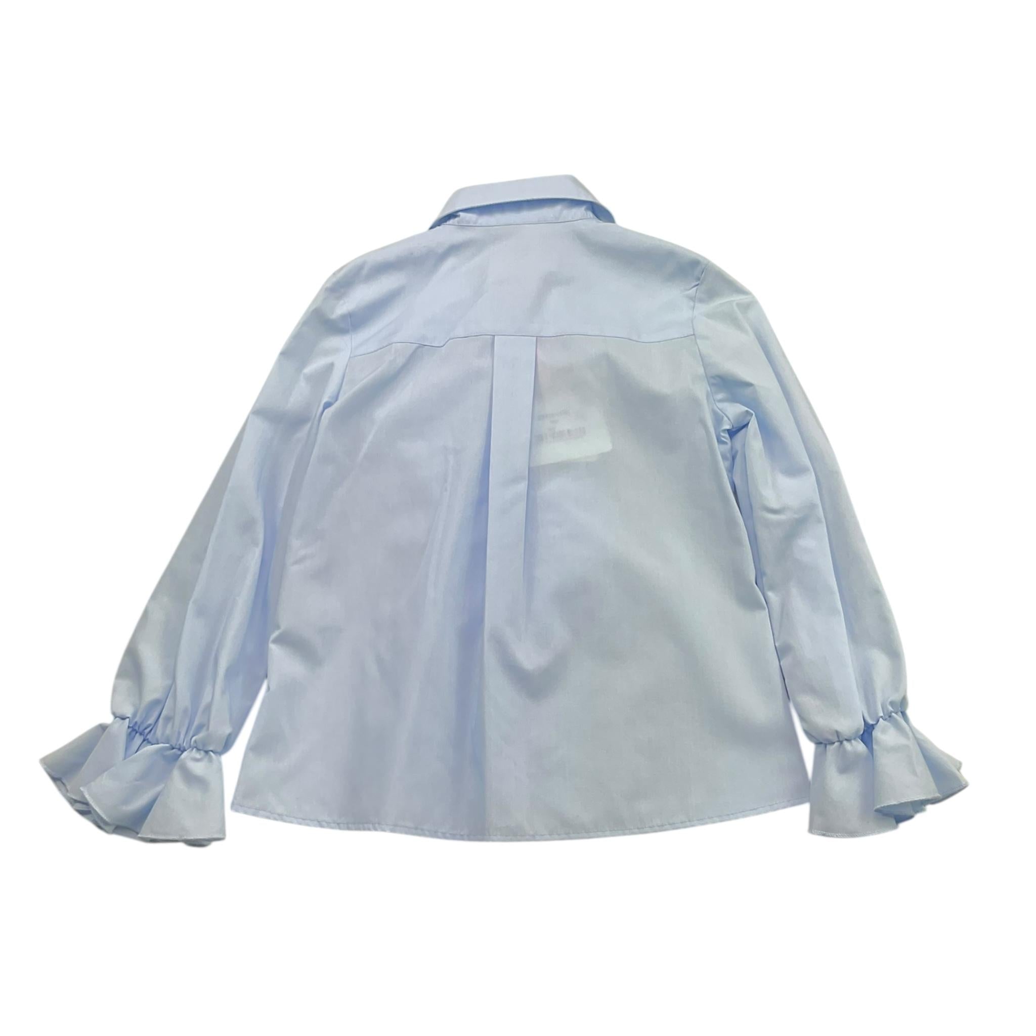 VICOLO camicia manica lunga tinta unita con balze Azzurro per Bambina 3141C1131 AZZURRO VICOLO 