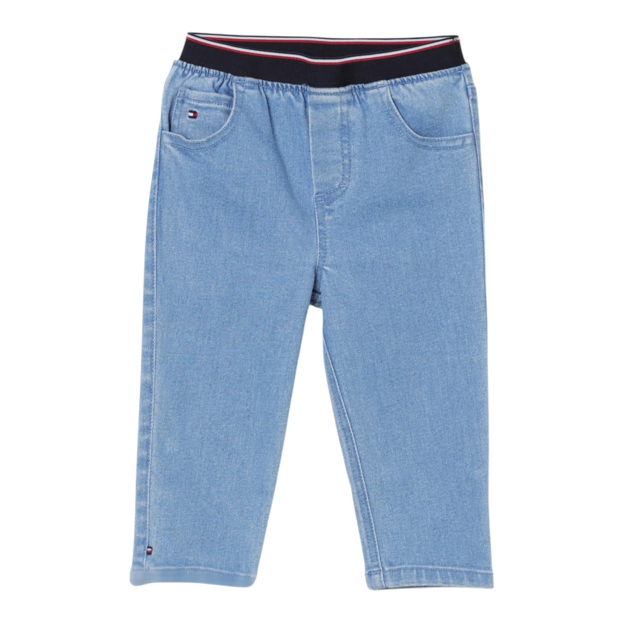 Tommy Hilfiger Jeans Tinta Unita con Elastico In Vita per Neonato KN0KN01951 AZZURRO TOMMY HILFIGER 