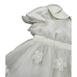 Colori Chiari Abito Mezza Manica tinta unita con Tulle Bianco per Neonata ABTCL BIANCO COLORI CHIARI 