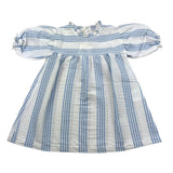 Babe & Tess Abito Camicia Bicolore con Fantasia A Righe per Bambina 01518059 BIANCO/AZZURRO BABE & TESS 