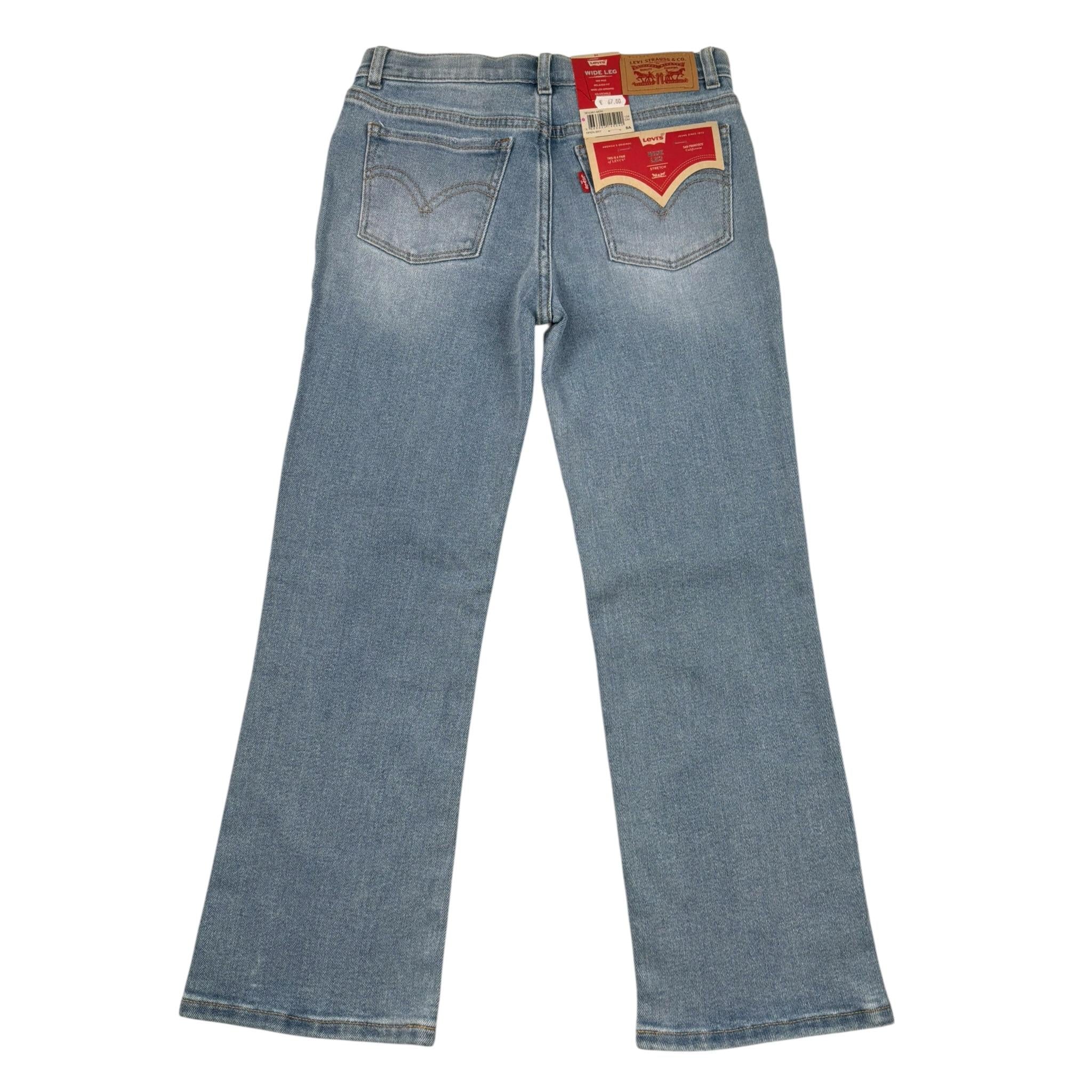 Levi'S Jeans Tinta Unita con Girovita Regolabile per Bambina 3EG381 AZZURRO LEVI'S 