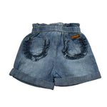 Mini Banda Short In Denim Tinta Unita per Neonata 3B735X BLU MINI BANDA 