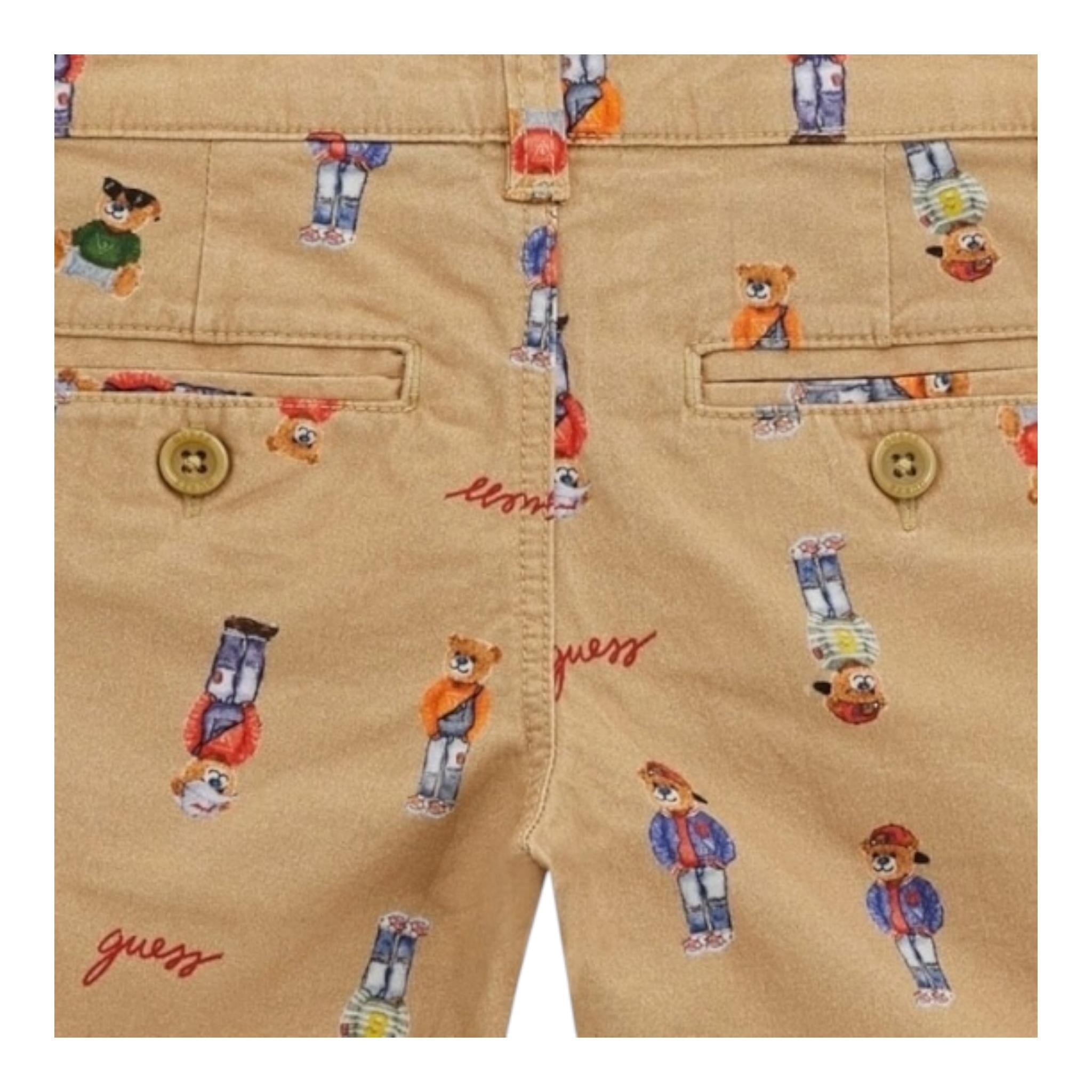 Guess Bermuda Tinta Unita con Fantasia Orsi per Bambino N5RD01WFY91J BEIGE GUESS 