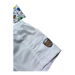 Moschino Completo 2 Pezzi T-Shirt-Bermuda Tinta Unita con Stampa per Neonato MUG01V BIANCO MOSCHINO 