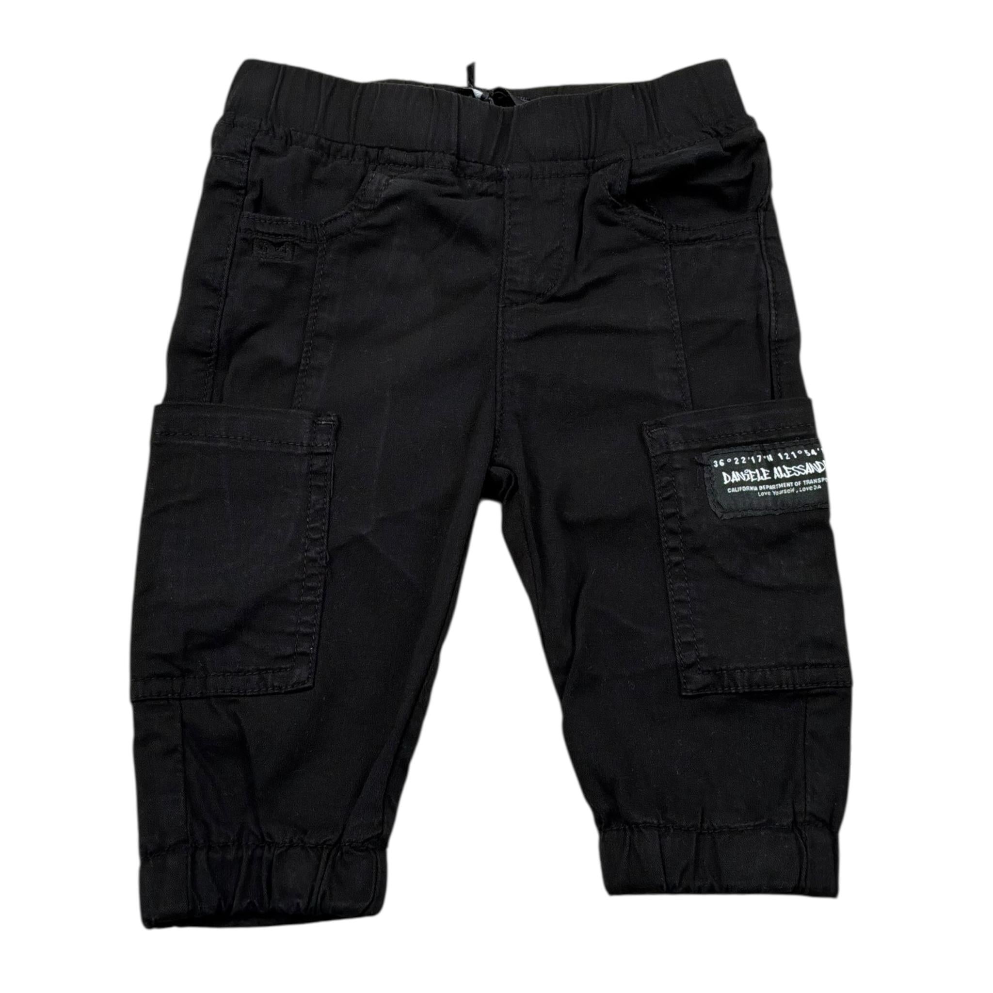 Daniele Alessandrini Pantalone Tinta Unita con Elastico In Vita per Neonato 1295P00262 NERO DANIELE ALESSANDRINI 