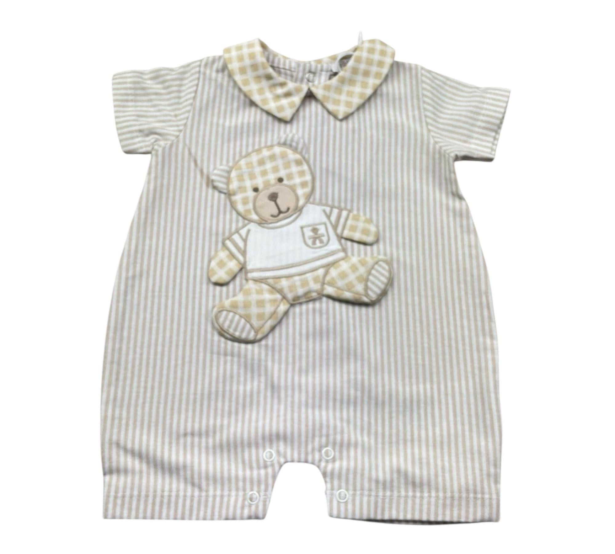 Le Bebe Pagliaccetto Fantasia A Righe con Colletto per Neonato LBB5281 BIANCO/BEIGE LE BEBE 
