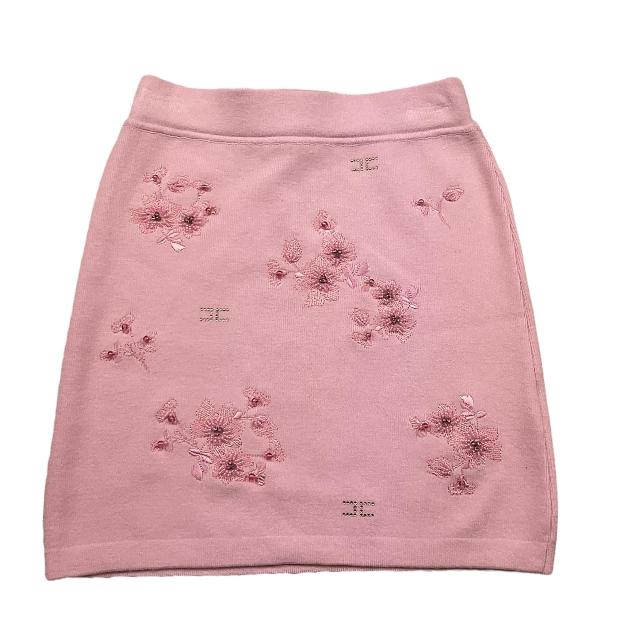 Elisabetta Franchi Gonna In Maglia Tinta Unita con Ricami per Bambina EFGO179 ROSA ELISABETTA FRANCHI 