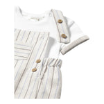 Mayoral Completo 2 Pezzi T-Shirt-Salopette Bicolore per Neonato 1621 BIANCO/BEIGE MAYORAL 