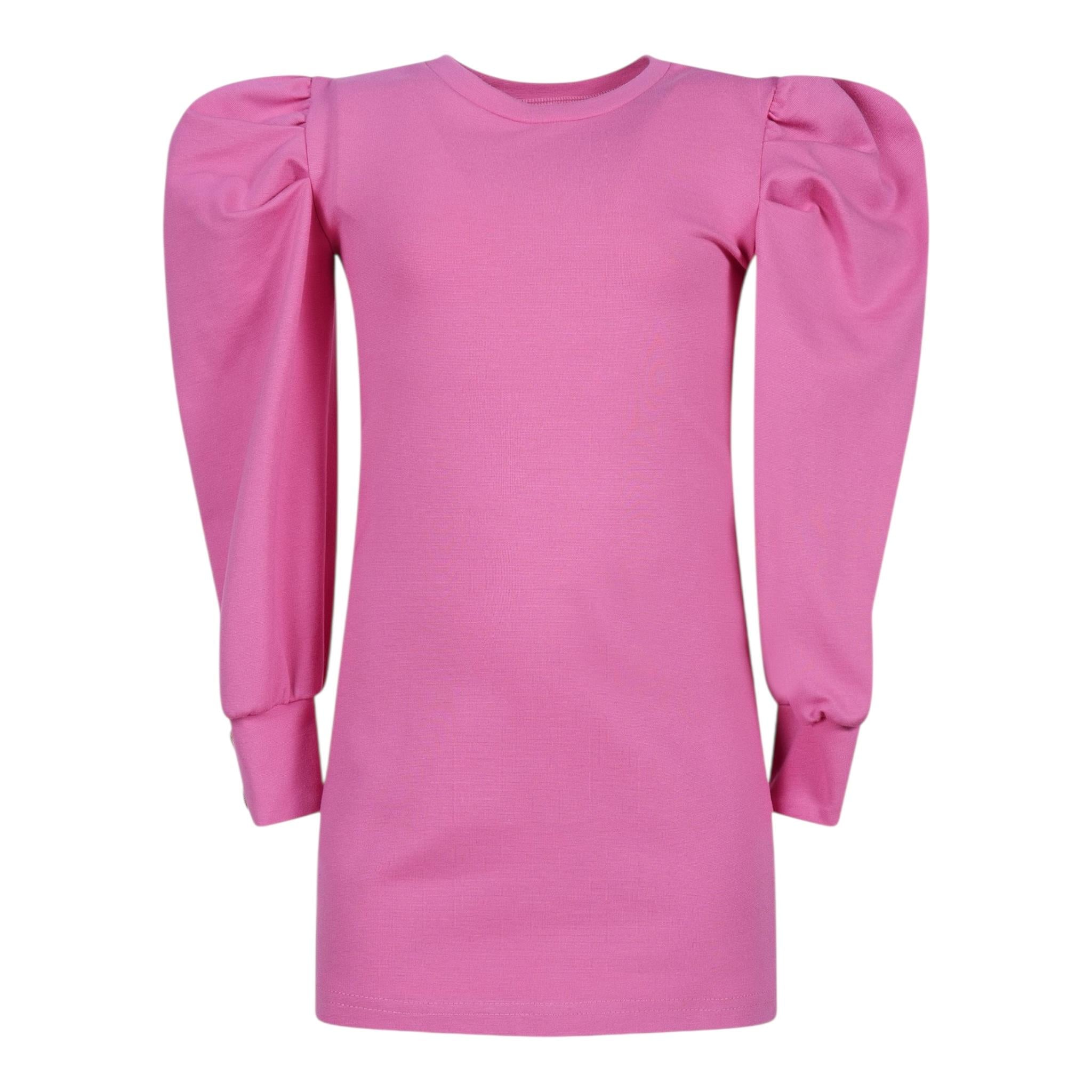 FUN & FUN abito manica lunga tinta unita con maniche a sbuffo Rosa per Bambina FCBDR00133X ROSA FUN & FUN 