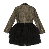 BALMAIN abito tinta unita con tulle Nero per Bambina 6RAA00 NERO BALMAIN 