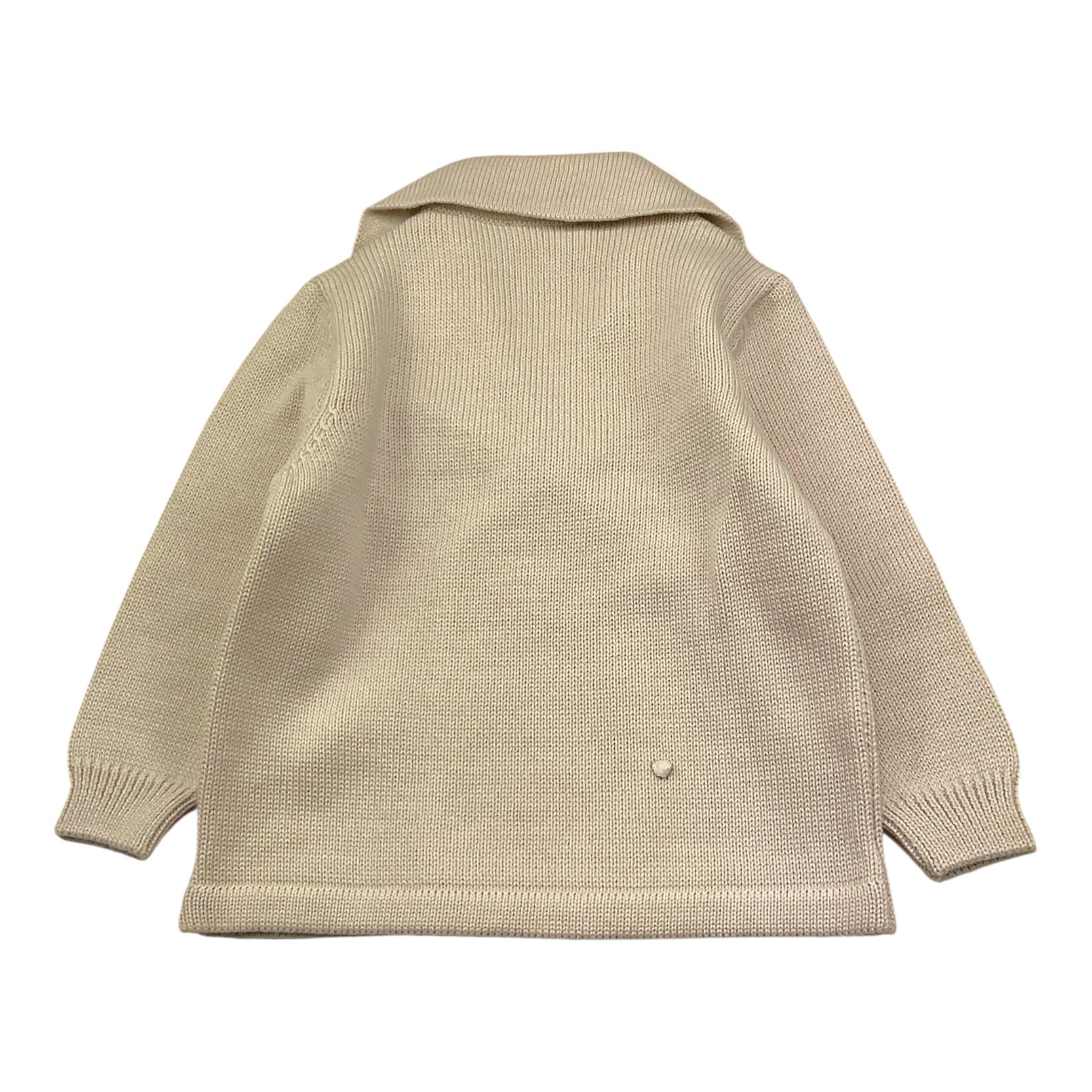 Barcellino Cardigan In Filo Tinta Unita per Neonato 115913 BEIGE BARCELLINO 