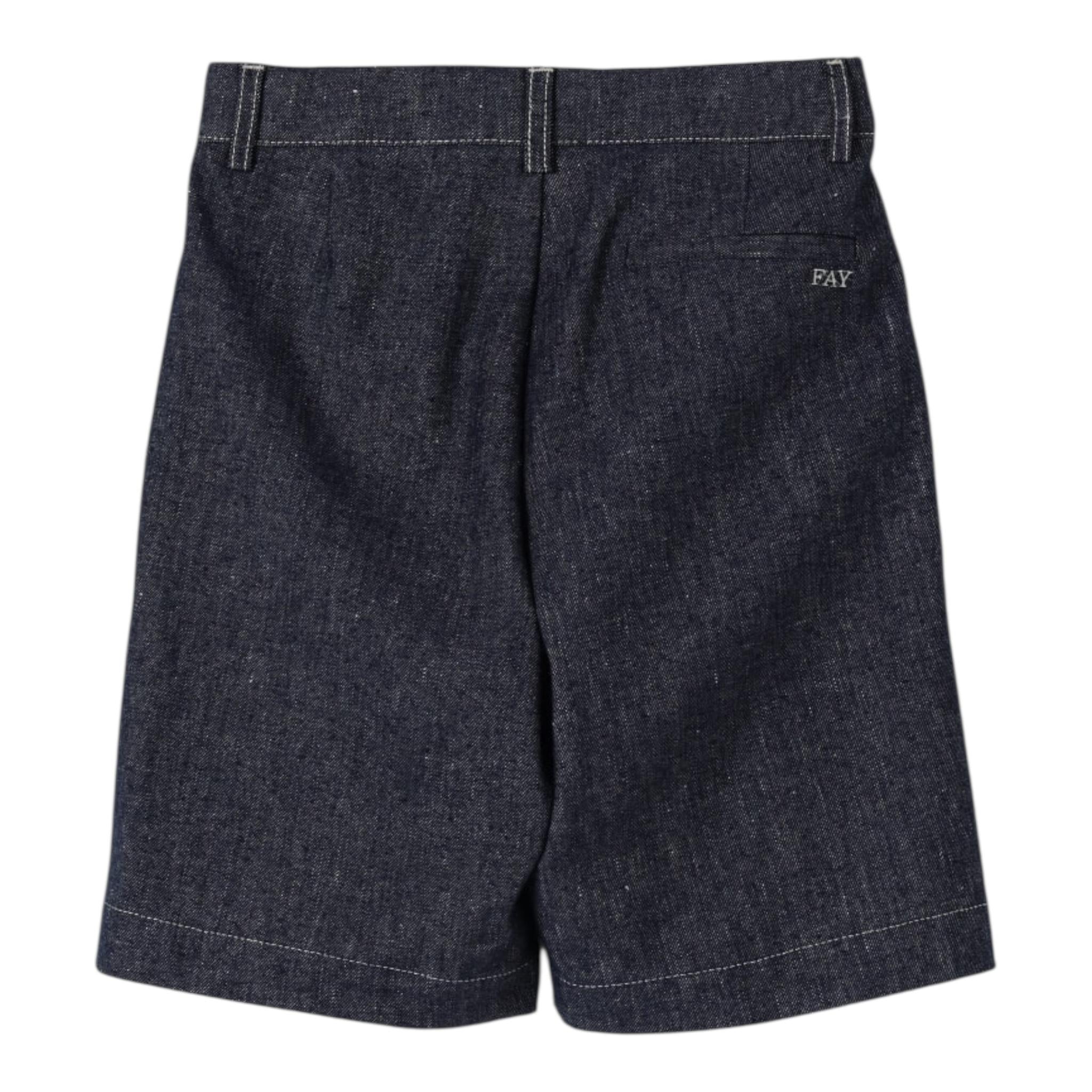 Fay Bermuda In Denim Tinta Unita per Bambino FW6159 BLU FAY 