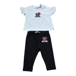 Moschino Completo 2 Pezzi T-Shirt-Leggins Bicolore per Neonata MDG01U BIANCO/NERO MOSCHINO 