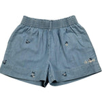 Saint Barth Short In Denim Tinta Unita con Elastico In Vita per Bambina CHAMBRAY AZZURRO SAINT BARTH 
