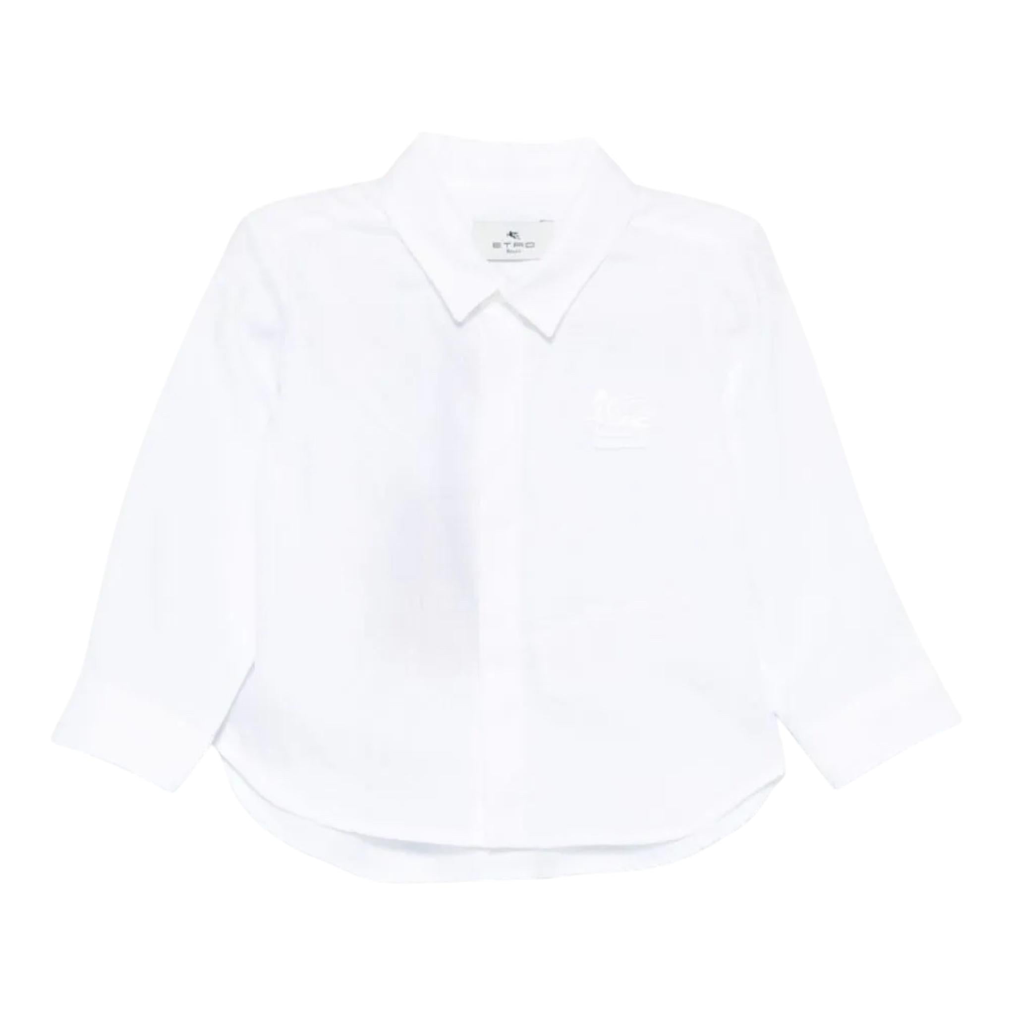 Etro Camicia Tinta Unita con Logo per Neonato GV5500 BIANCO ETRO 