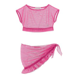 Monnalisa Completo 2 Pezzi T-Shirt-Pareo per Bambina 17E062 FUXIA MONNALISA 