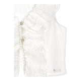 Monnalisa Camicia Giromanica Tinta Unita con Rouches per Bambina 41E302 BIANCO MONNALISA 
