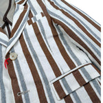 Over-D Giacca Bicolore con Fantasia A Righe per Bambino OK715GC BIANCO/MARRONE OVER-D 