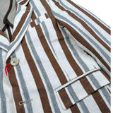 Over-D Giacca Bicolore con Fantasia A Righe per Bambino OK715GC BIANCO/MARRONE OVER-D 