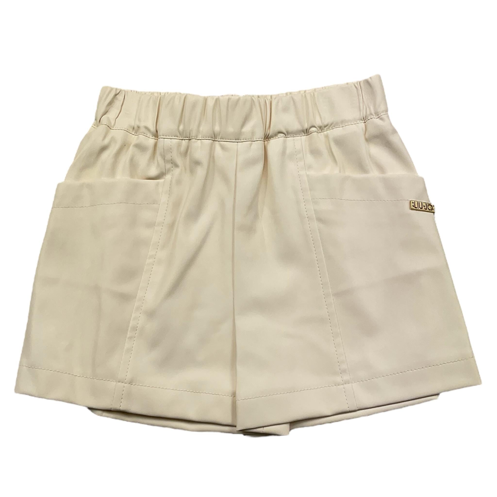 LIU JO short tinta unita ecopelle Panna per Bambina KF4012J PANNA LIU JO 