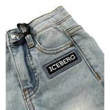 Iceberg Bermuda In Denim Tinta Unita con Girovita Regolabile per Neonato BMICE5100BXX AZZURRO ICEBERG 