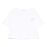 Il Gufo T-Shirt Girocollo Tinta Unita con Ricamo per Bambina P25TS473MF001 BIANCO IL GUFO 