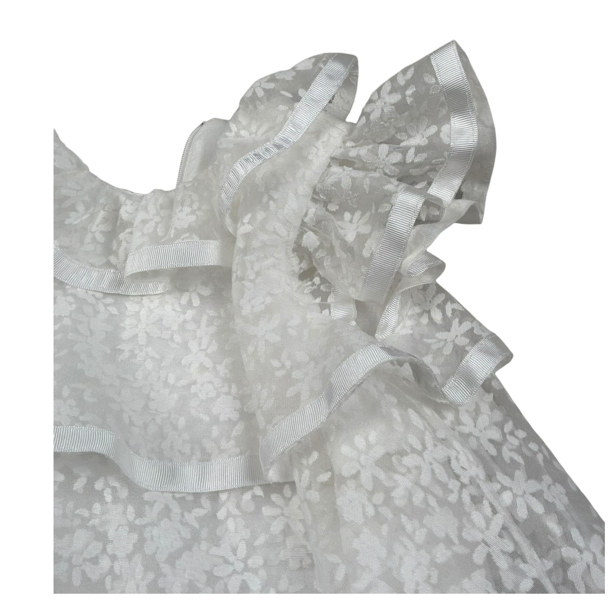 Le Bebe Abito Cerimonia Mezza Manica Tinta Unita per Neonata LBG5778 BIANCO LE BEBE 