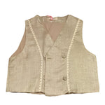 Vicolo Gilet Tinta Unita con Applicazioni per Bambina 3146B00017 BEIGE VICOLO 