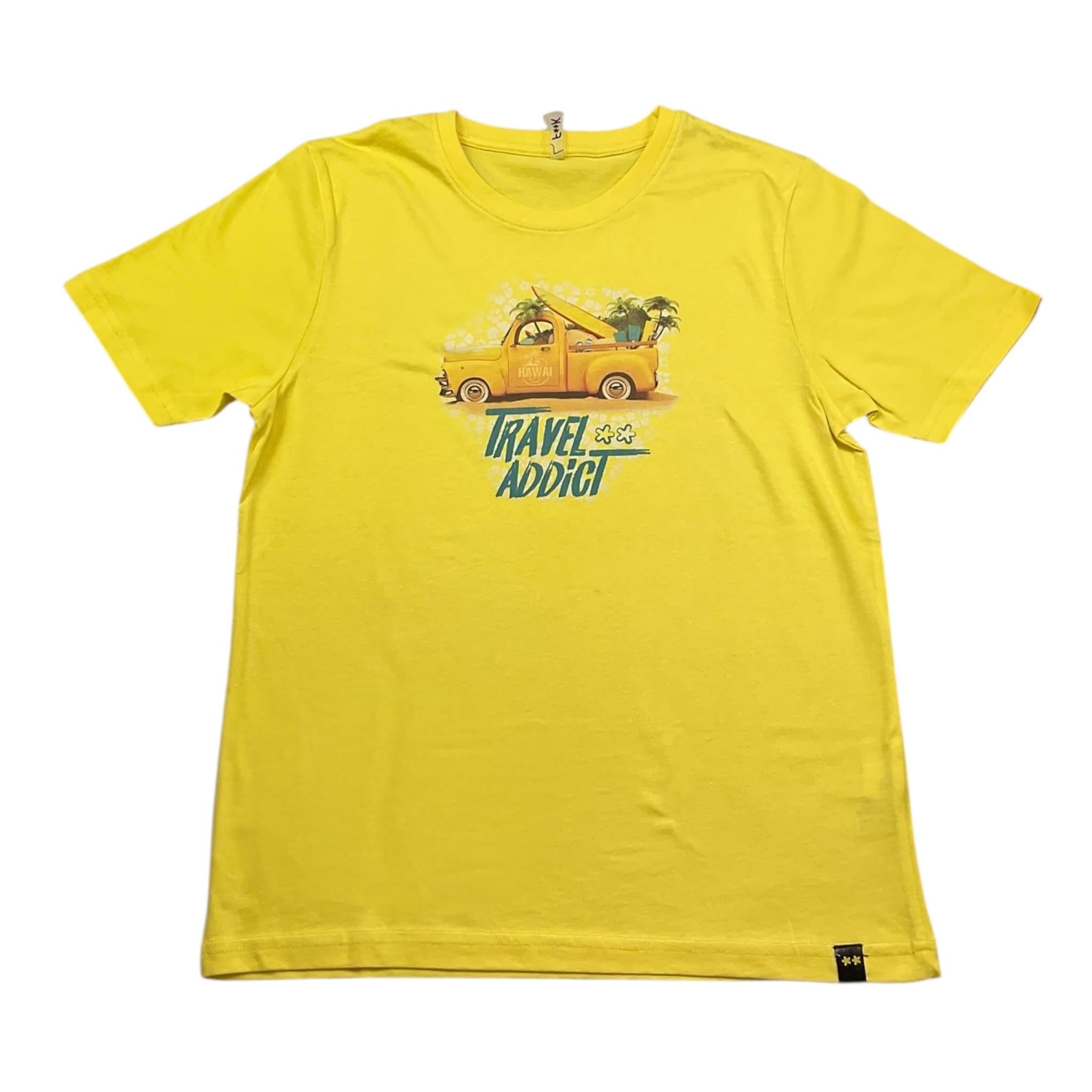 F**K T-Shirt Girocollo Tinta Unita con Stampa per Bambino FJST GIALLO F**K 