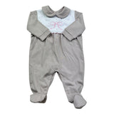 Isabel & Martinez Tutina Manica Lunga Tinta Unita con Ricami per Neonata IM25N451 BEIGE ISABEL & MARTINEZ 