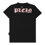 Philipp Plein T-Shirt Girocollo tinta unita con Stampa Nero per Bambino BTK1214 NERO PHILIPP PLEIN 