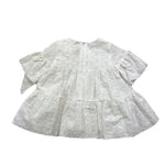 Little Bear Abito Tinta Unita Traforato con Fiocco per Bambina 8204 BIANCO LITTLE BEAR 