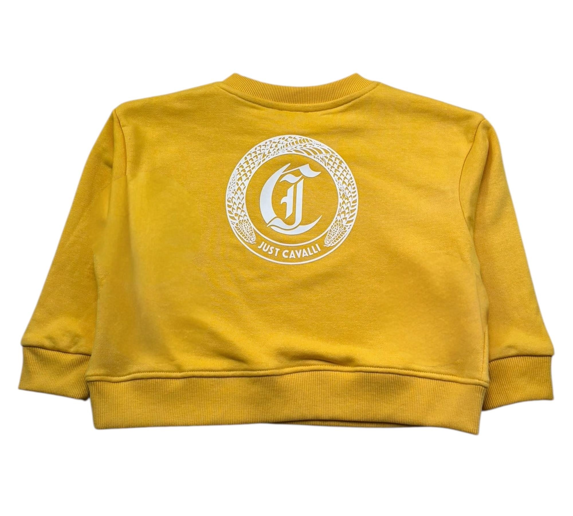 Trussardi Felpa Chiusa Girocollo Tinta Unita con Logo per Neonato JIP26080FE GIALLO TRUSSARDI 