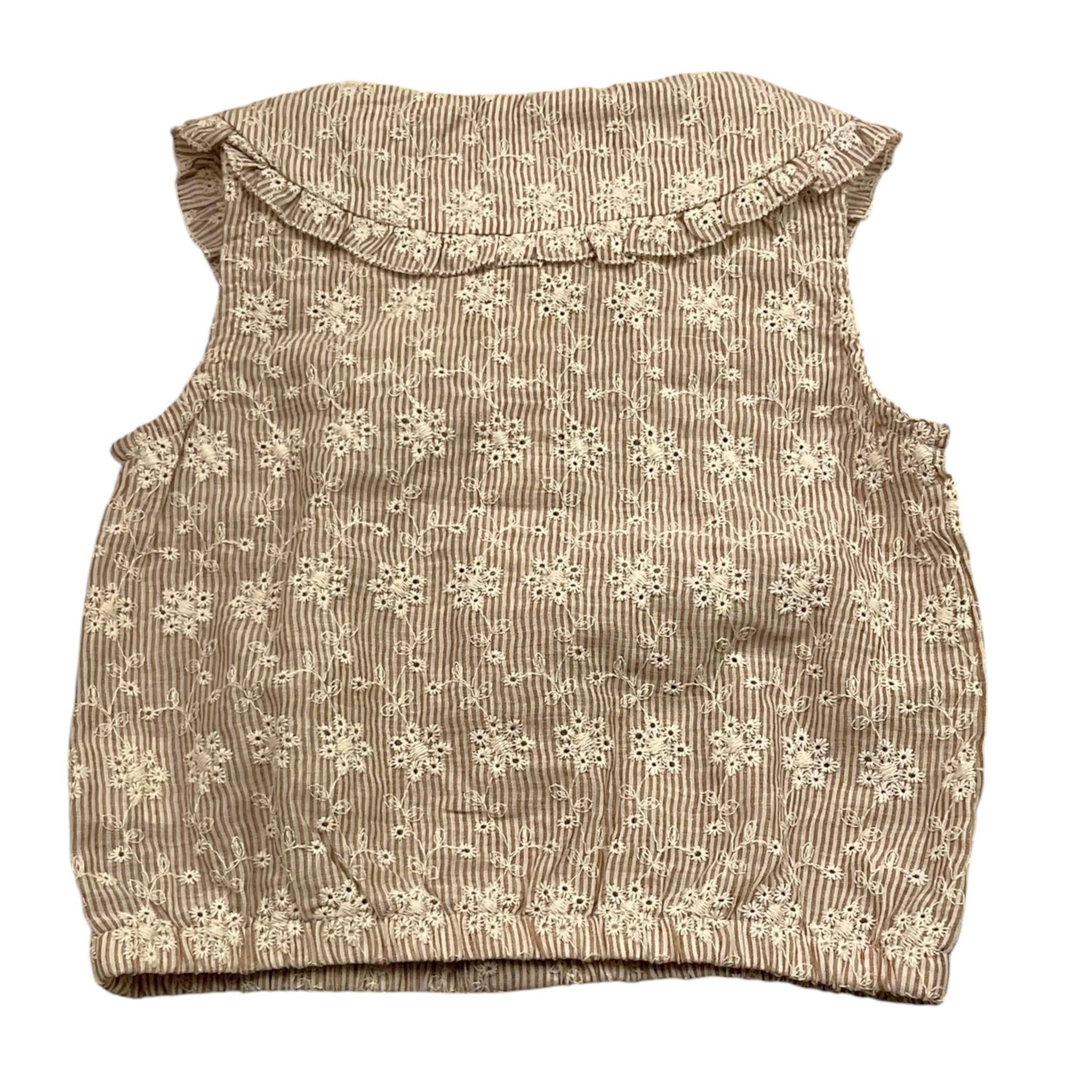 Lalalu' Camicia Tinta Unita con Fiori E Fantasia A Righe per Bambina CML70PB PANNA LALALU' 