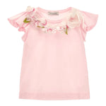 Monnalisa T-Shirt Girocollo Tinta Unita con Stampa per Bambina 11E613 ROSA MONNALISA 