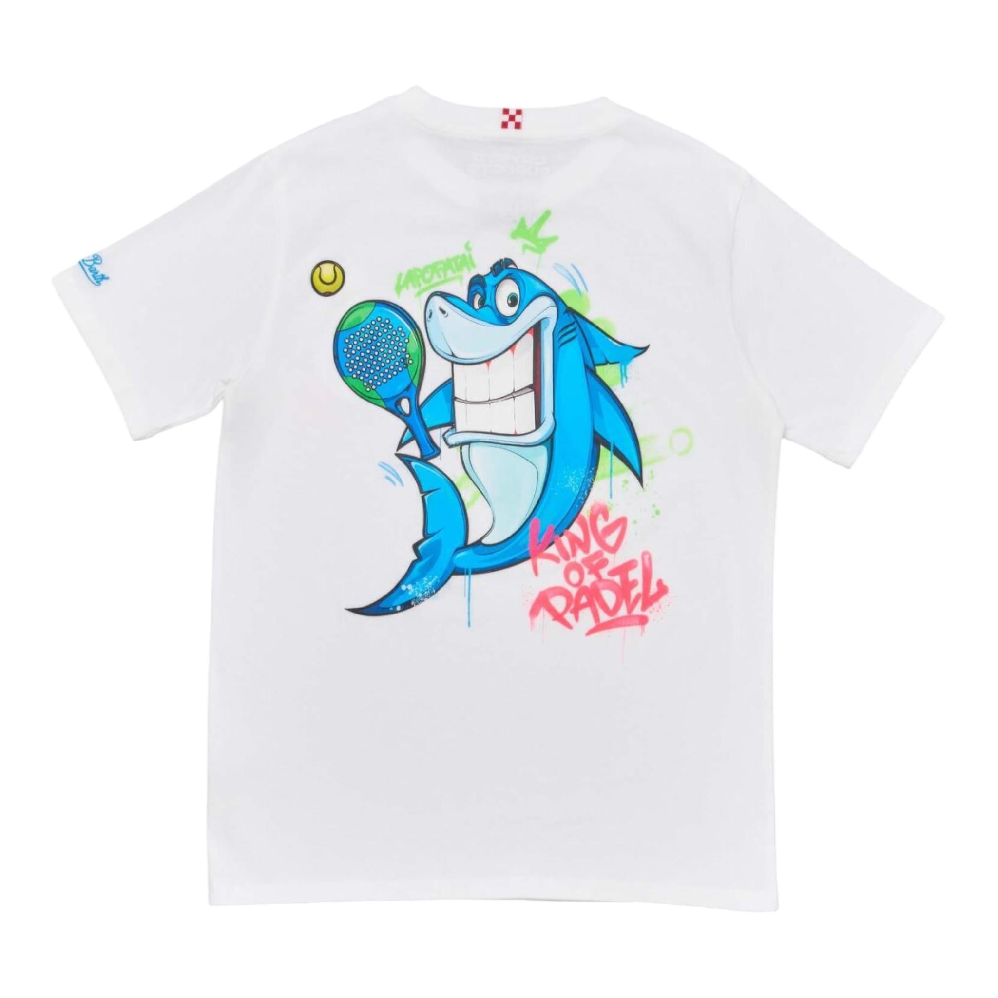 Saint Barth T-Shirt Girocollo Tinta Unita con Stampa  per Bambino CPT BIANCO SAINT BARTH 