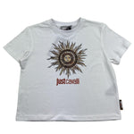 Just Cavalli T-Shirt Girocollo Tinta Unia con Brillantini per Bambina JGP26076TS BIANCO JUST CAVALLI 