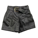 MARC ELLIS short tinta unita in ecopelle Nero per Bambina JMJSO00232 NERO MARC ELLIS 