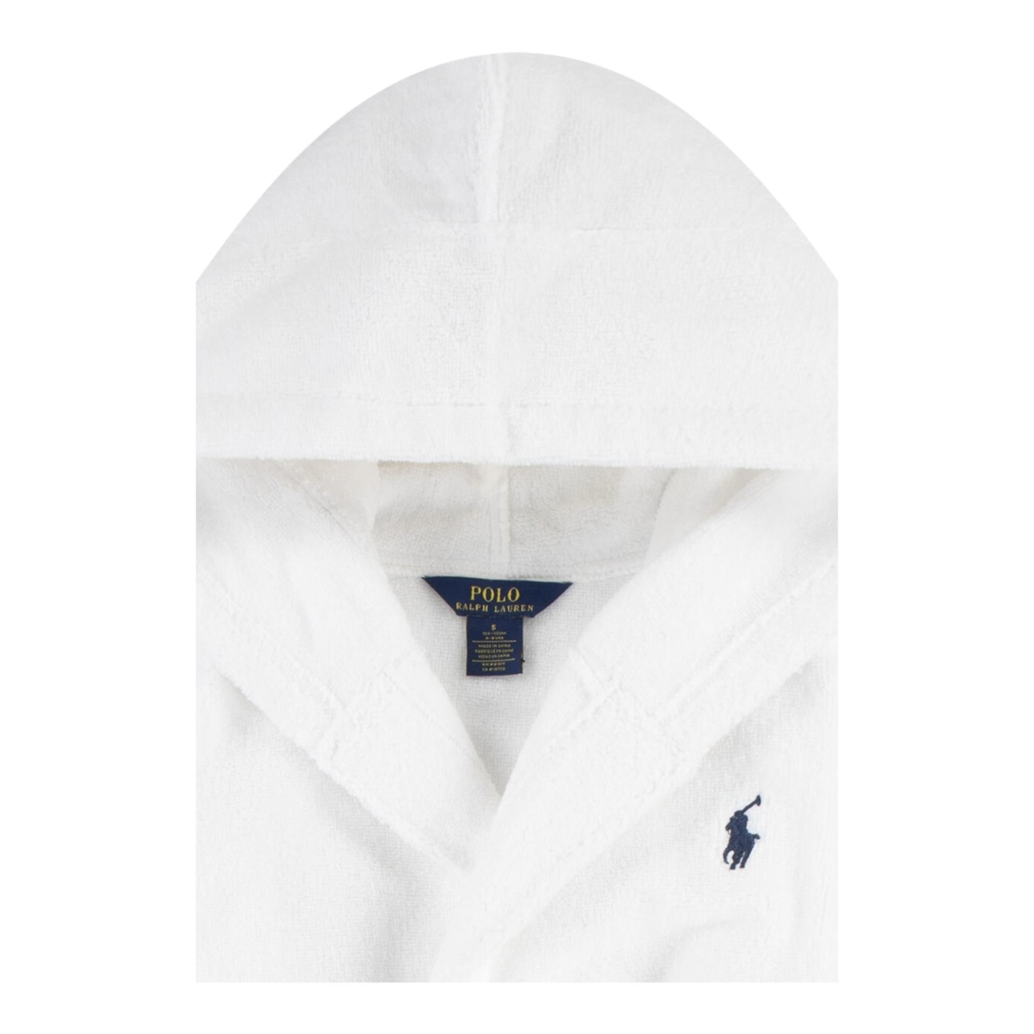 Ralph Lauren Accappatoio Tinta Unita con Stampa per Bambino 9P0188 BIANCO RALPH LAUREN 