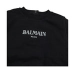 Balmain Felpa Chiusa Girocollo Tinta Unita con Logo per Neonato BV4560 NERO BALMAIN 