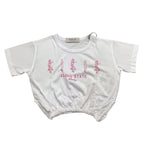 Replay T-Shirt Girocollo Modello Crop con Elastico per Bambina SG7301 BIANCO REPLAY 