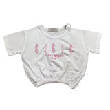 Replay T-Shirt Girocollo Modello Crop con Elastico per Bambina SG7301 BIANCO REPLAY 